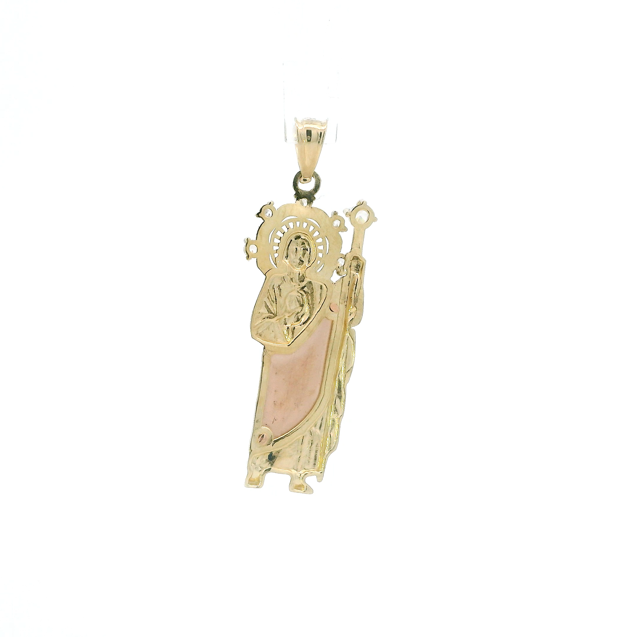 14K Tri Color Gold Religious Standing Figure Pendant