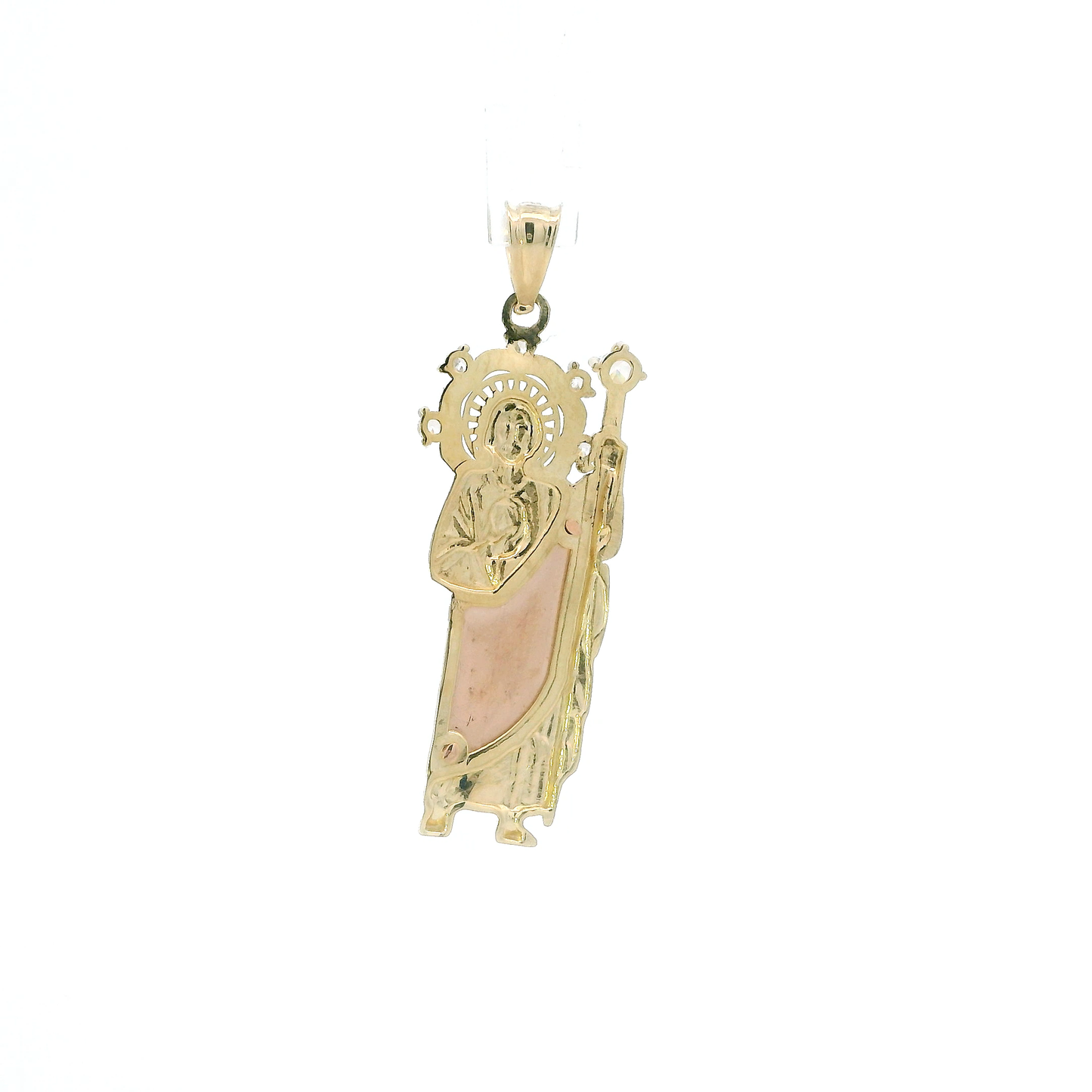 14K Tri Color Gold Religious Standing Figure Pendant