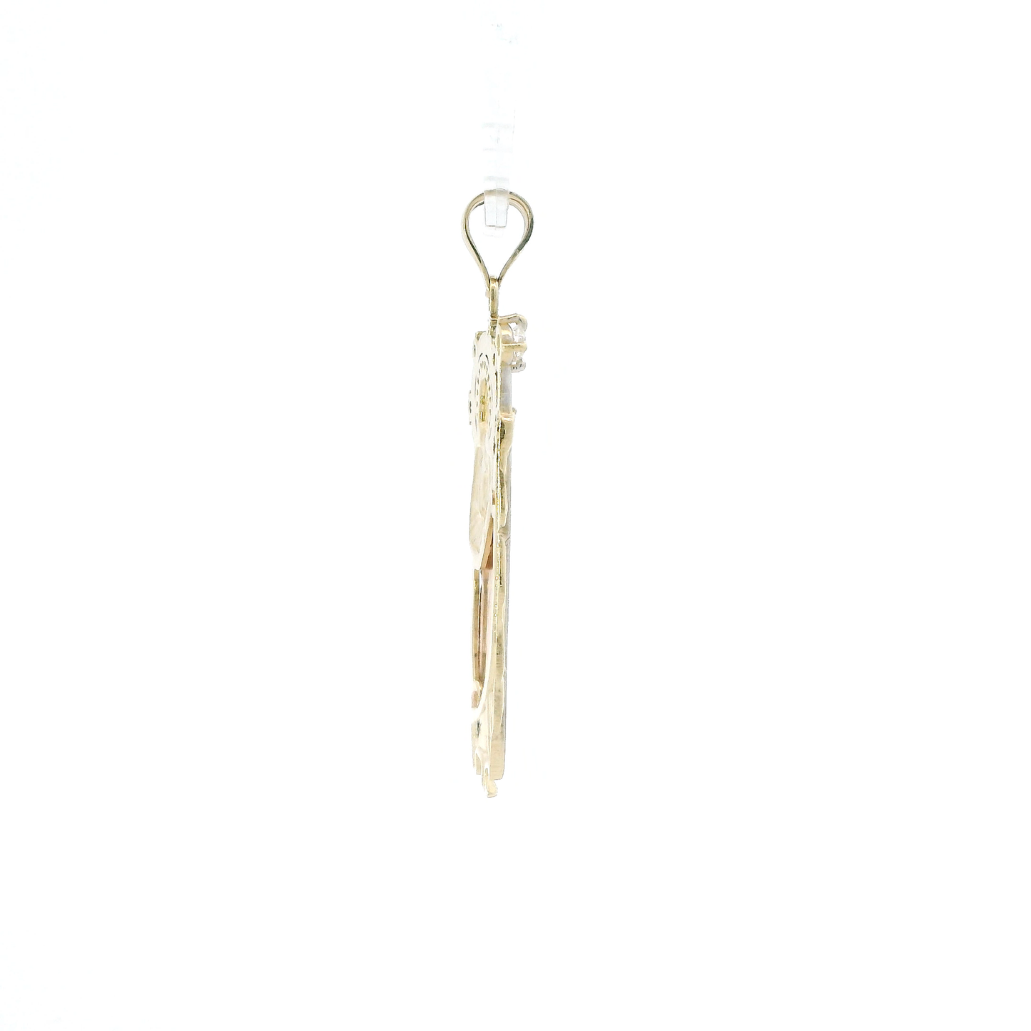 14K Tri Color Gold Religious Standing Figure Pendant