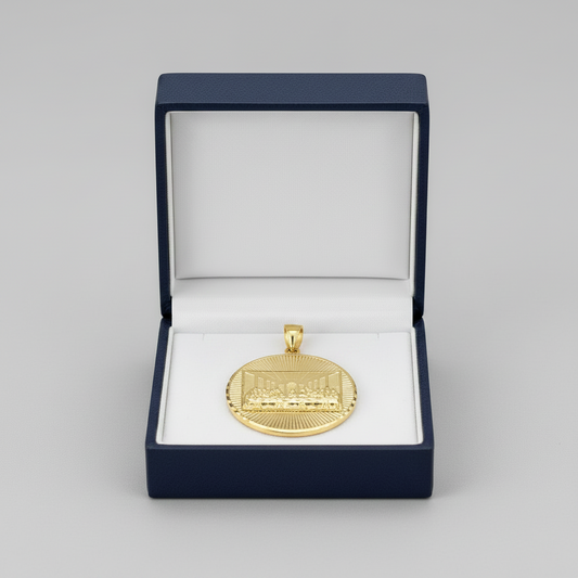 10K Yellow Gold Diamond Cut Last Supper Pendant