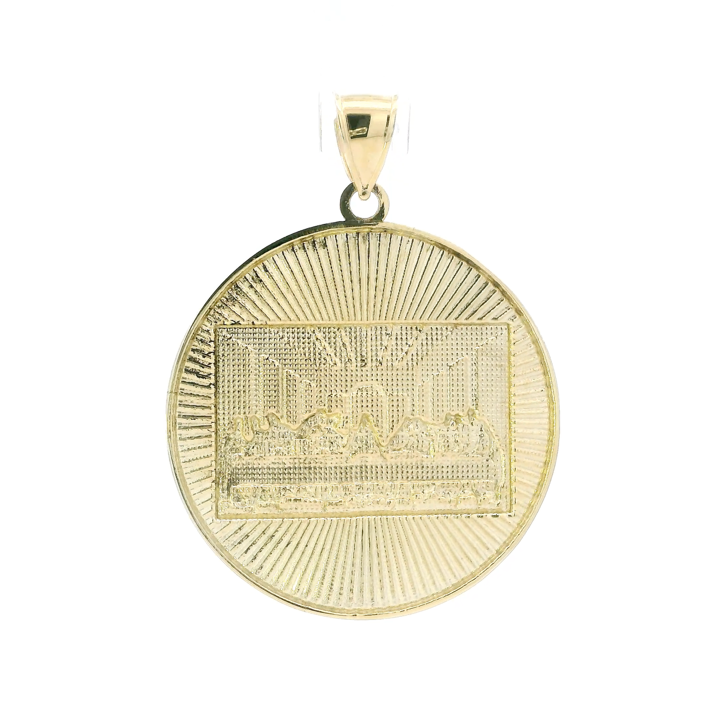10K Yellow Gold Diamond Cut Last Supper Pendant