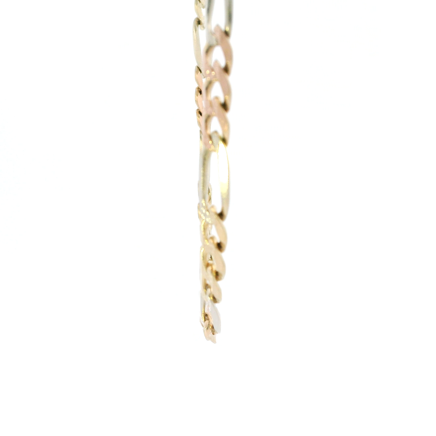 14K Tri Color Gold 26" Figaro Chain
