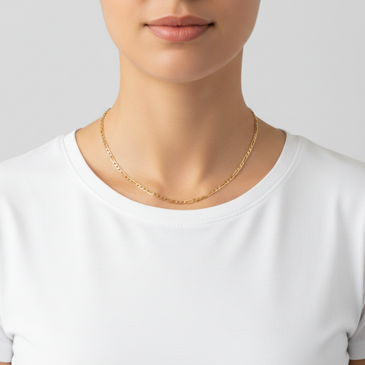 14K Yellow Gold 22" Figaro Link Chain