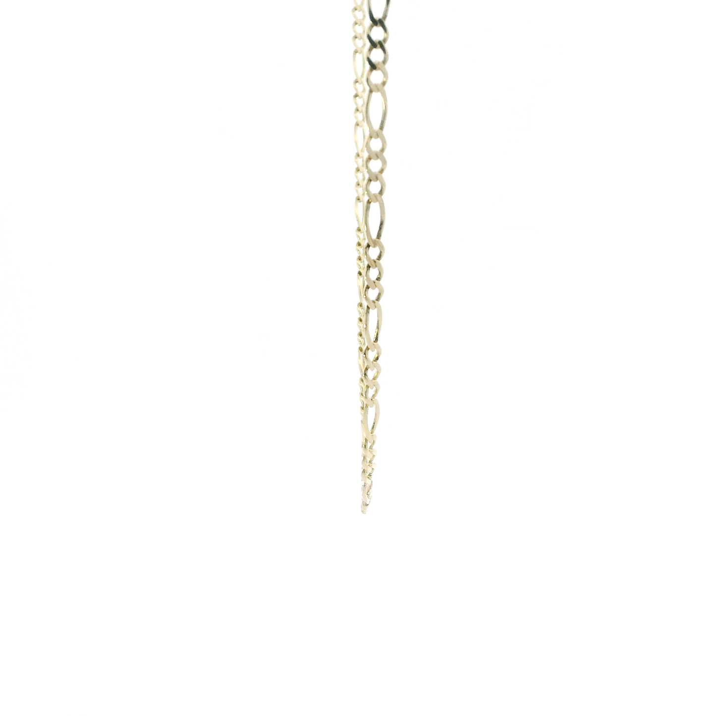 Cadena Figaro de oro amarillo de 14 quilates de 24,5 pulgadas