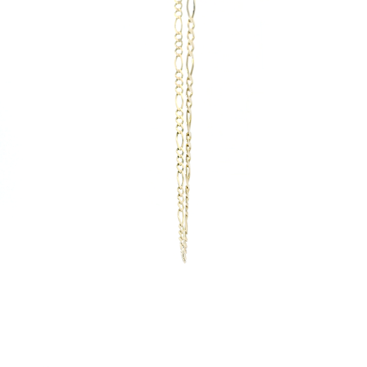 Cadena Figaro de oro amarillo de 14 quilates de 24,5 pulgadas