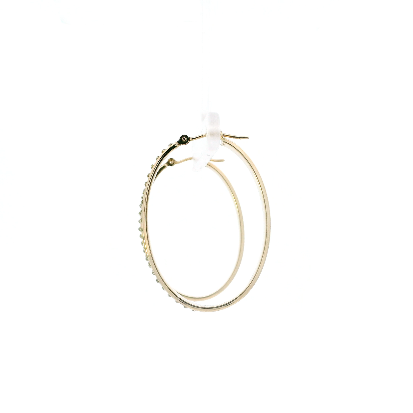14K Yellow Gold Illusion Oval Hoop Earrings