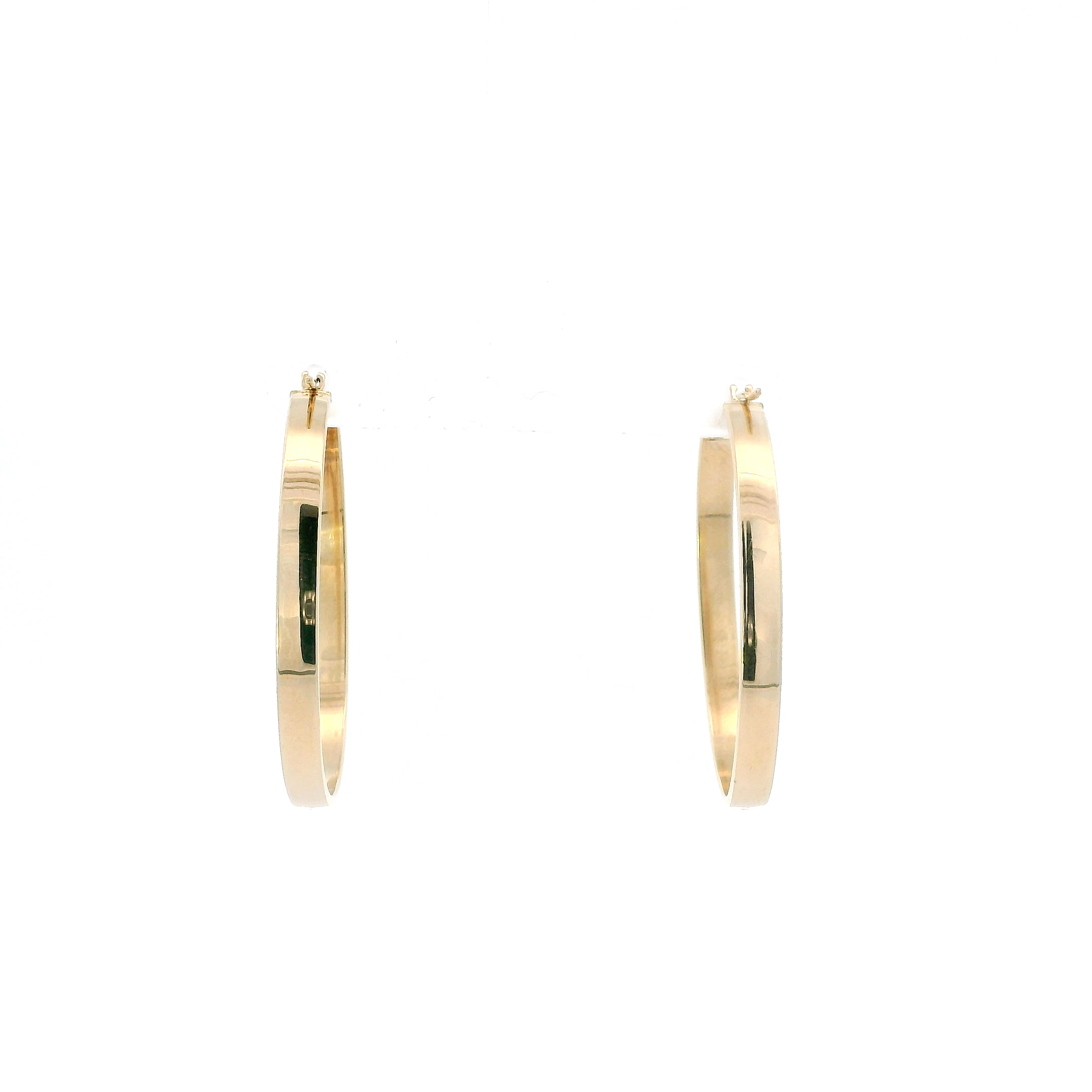 14K Yellow Gold Illusion Oval Hoop Earrings