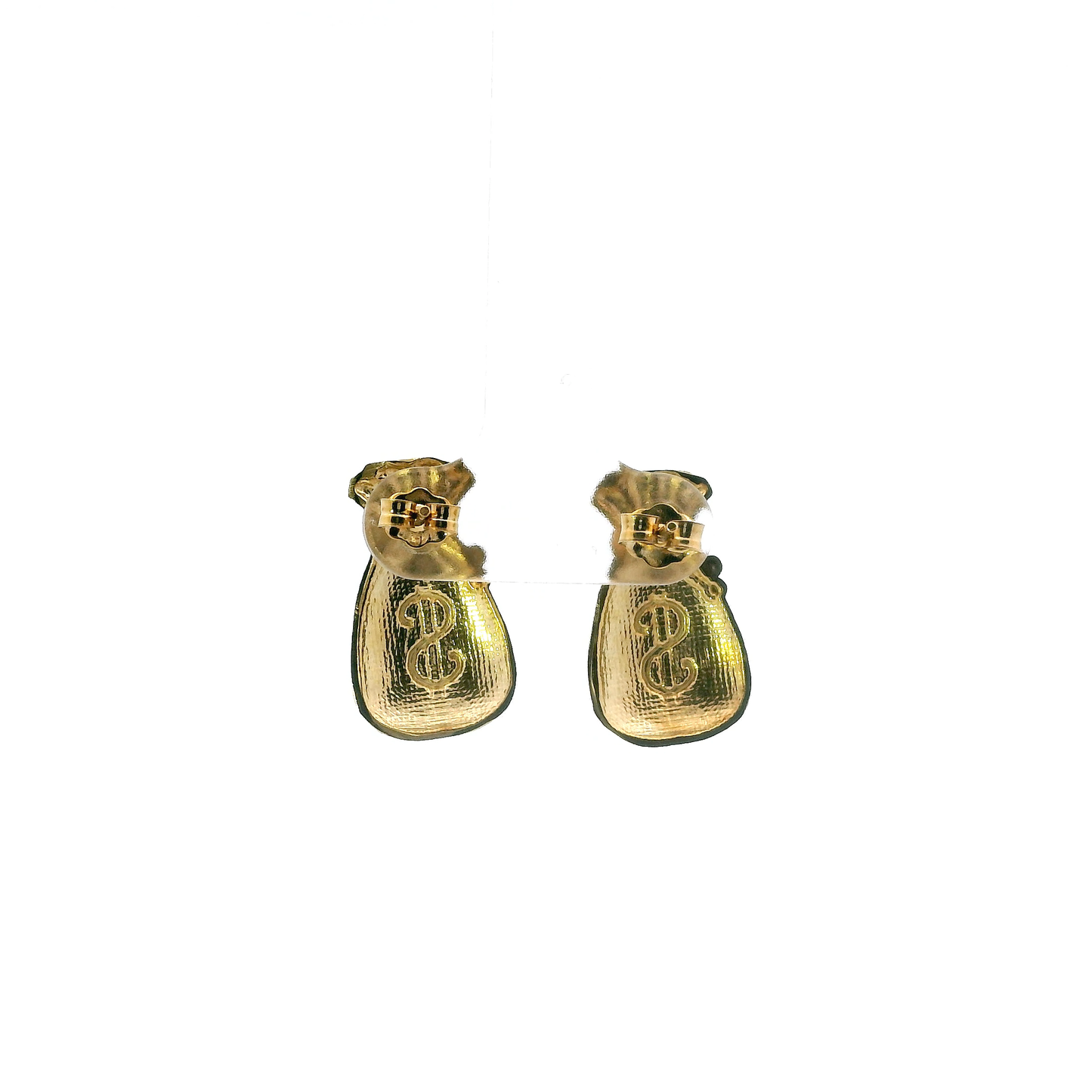 10K Yellow Gold Money Bag Stud Earrings