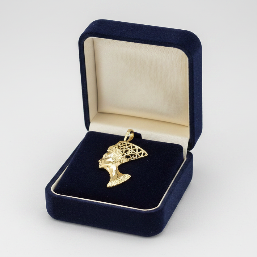 Colgante Nefertiti de oro amarillo de 14 quilates