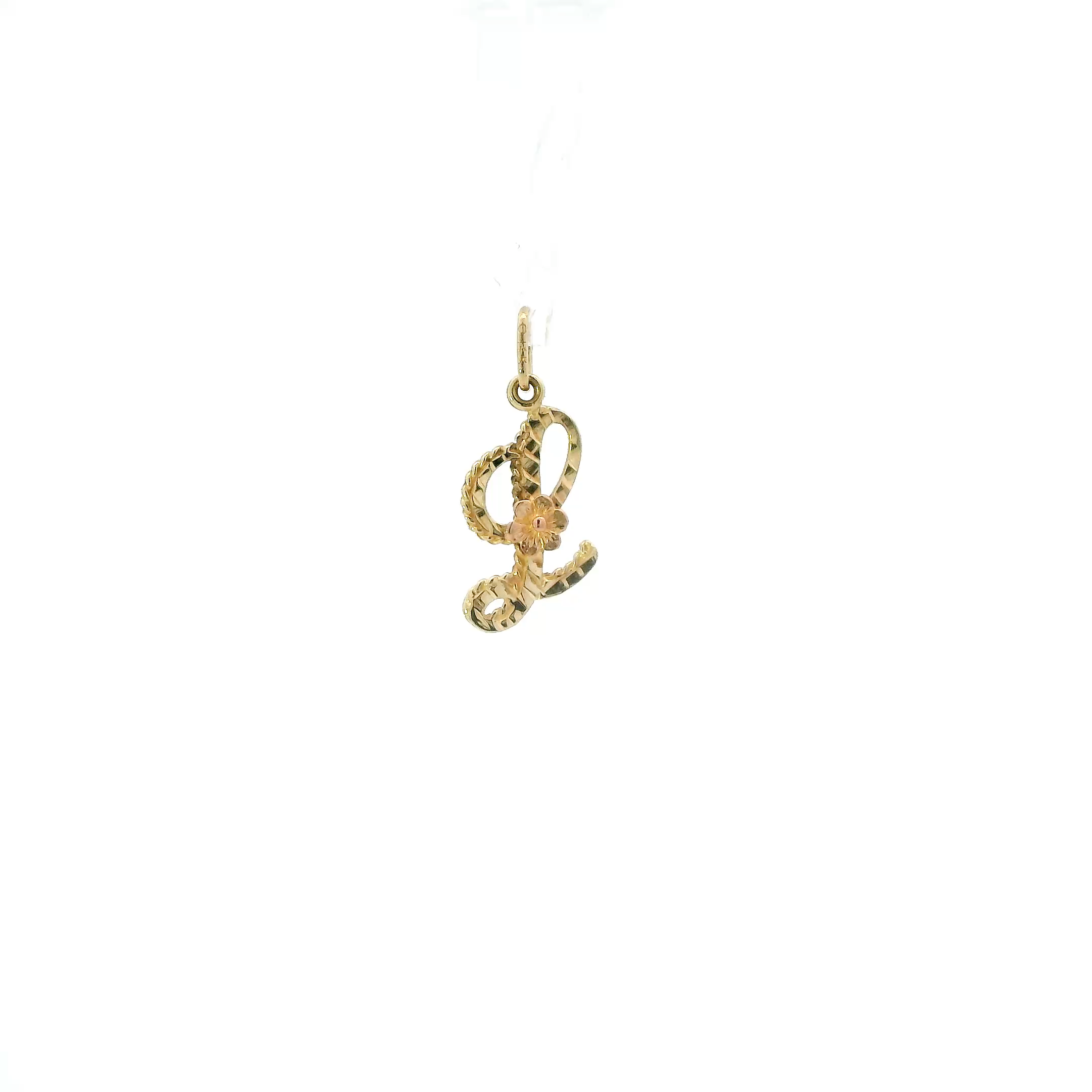 14K Yellow & Rose Gold Letter 