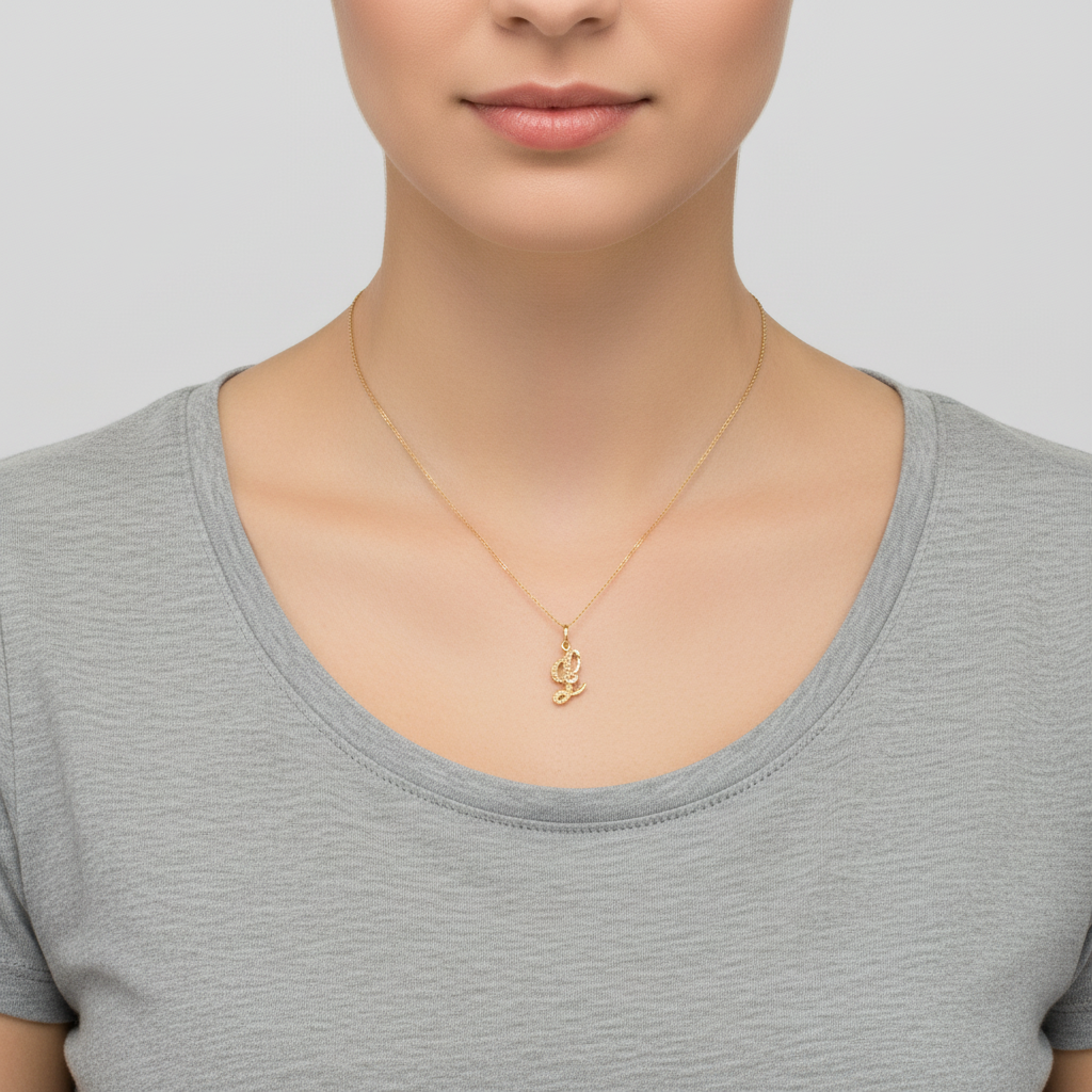 14K Yellow & Rose Gold Letter 