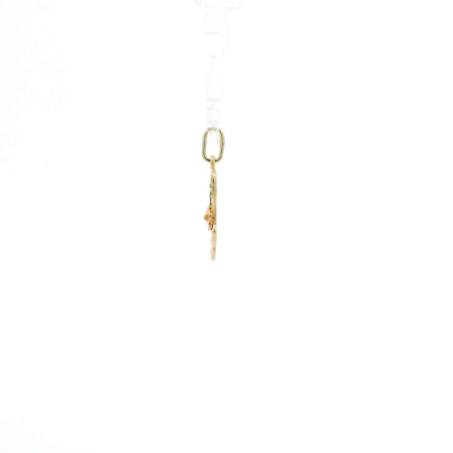 14K Yellow & Rose Gold Letter "L" & Flower Pendant