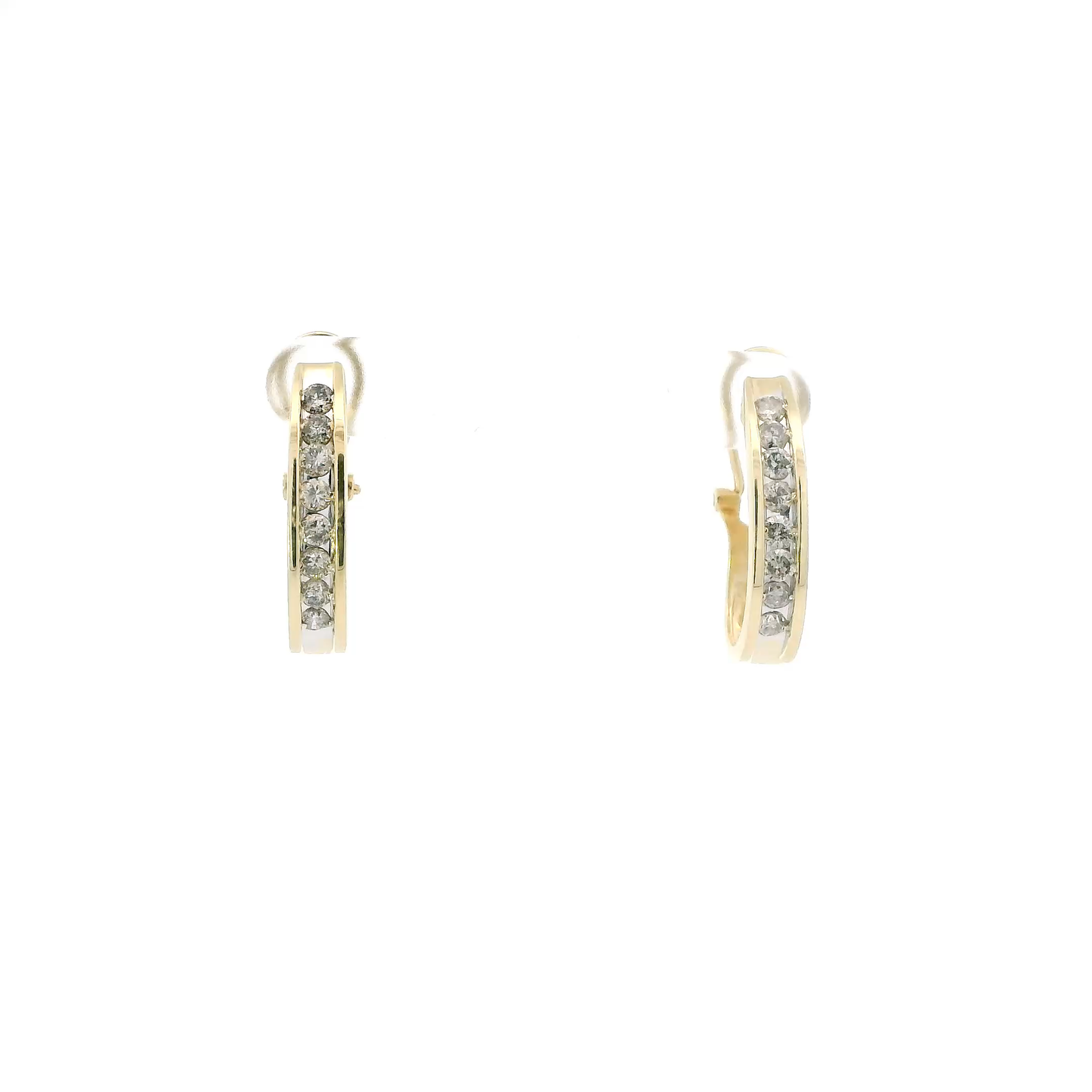 Pendientes de oro amarillo de 14 quilates con diamantes