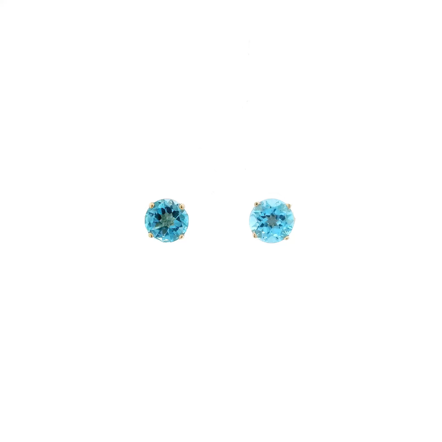 14K Yellow Gold Blue Topaz Earrings