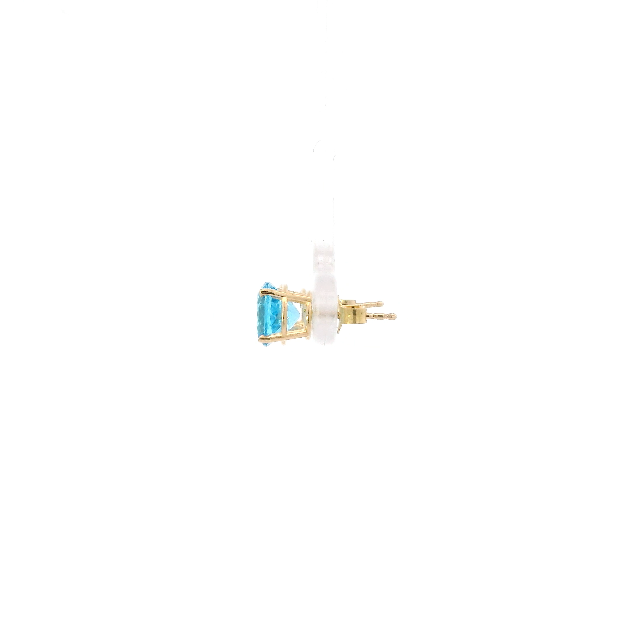 14K Yellow Gold Blue Topaz Earrings