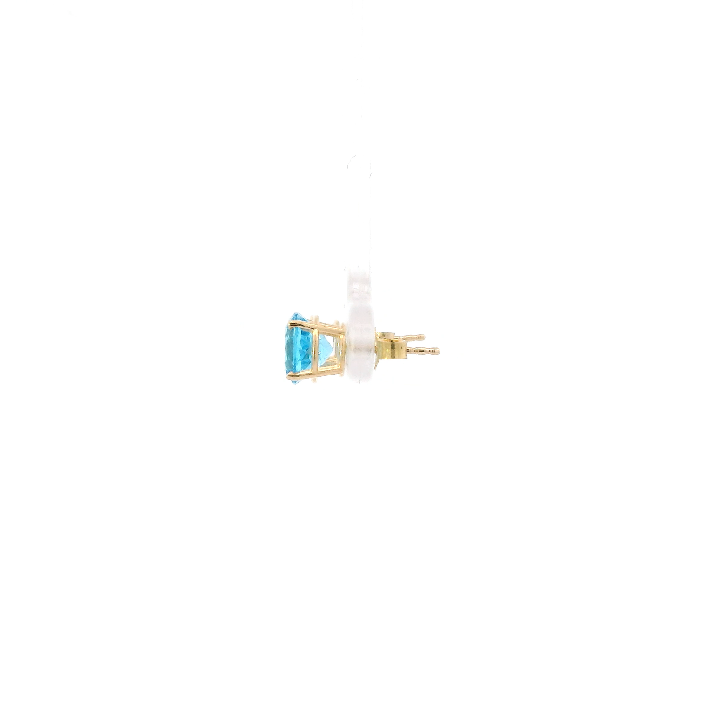 14K Yellow Gold Blue Topaz Earrings