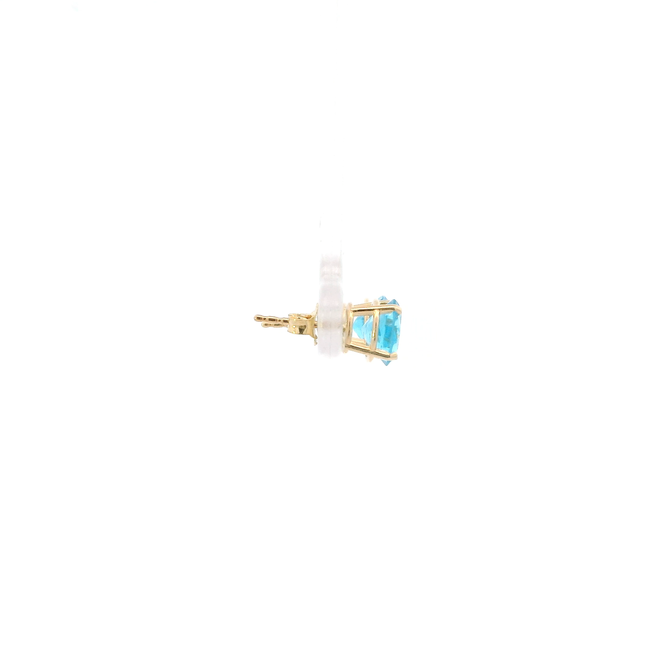 14K Yellow Gold Blue Topaz Earrings
