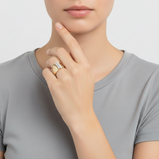10K Yellow Gold Diamond Womens Ring - 0.47ct