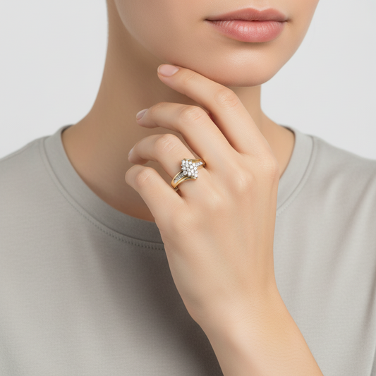 10K Yellow Gold Diamond Womens Ring - 0.20ct