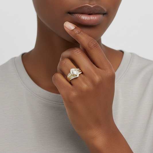 10K Yellow Gold Diamond Womens Ring
