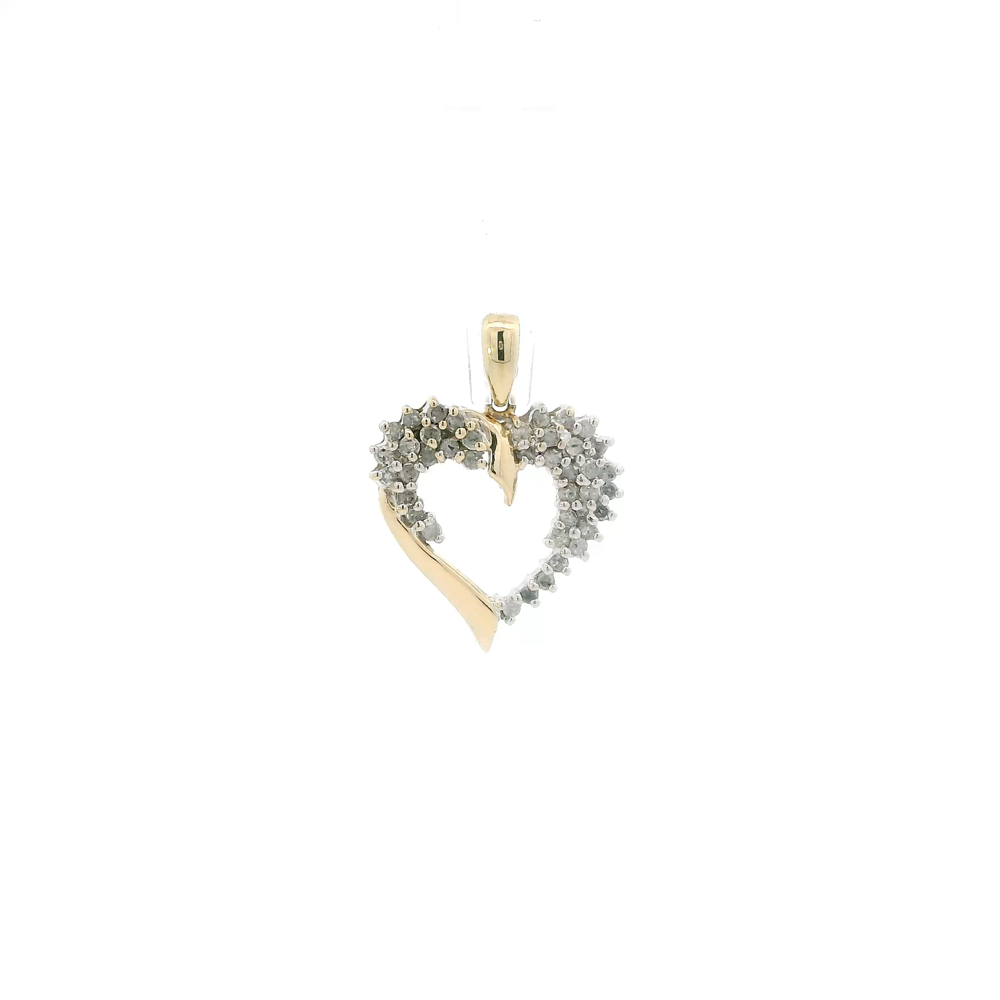 10K Yellow Gold Diamond Heart Pendant - 0.33ct