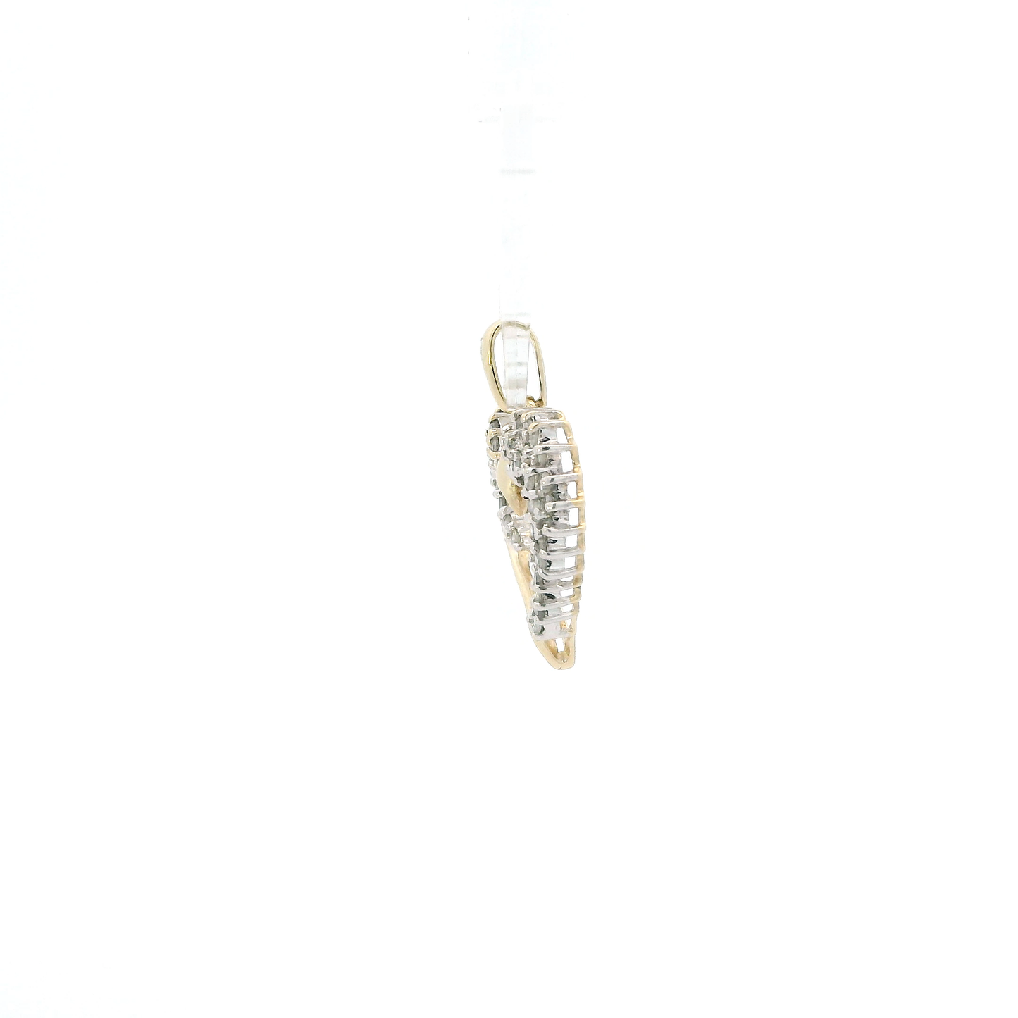 10K Yellow Gold Diamond Heart Pendant - 0.33ct