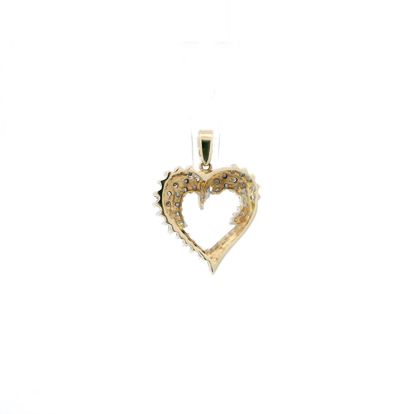 10K Yellow Gold Diamond Heart Pendant - 0.33ct