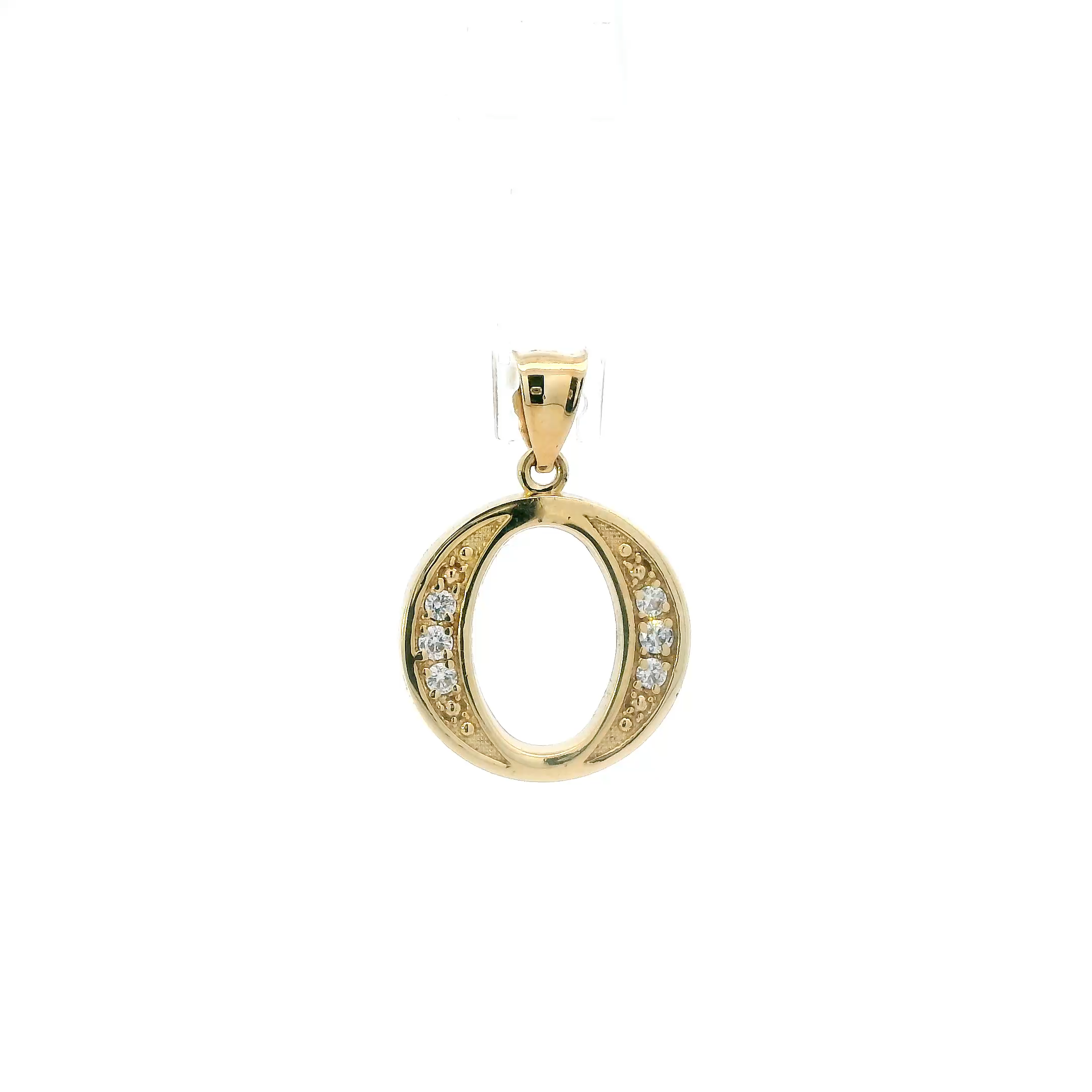 10K Yellow Gold Cz Letter 