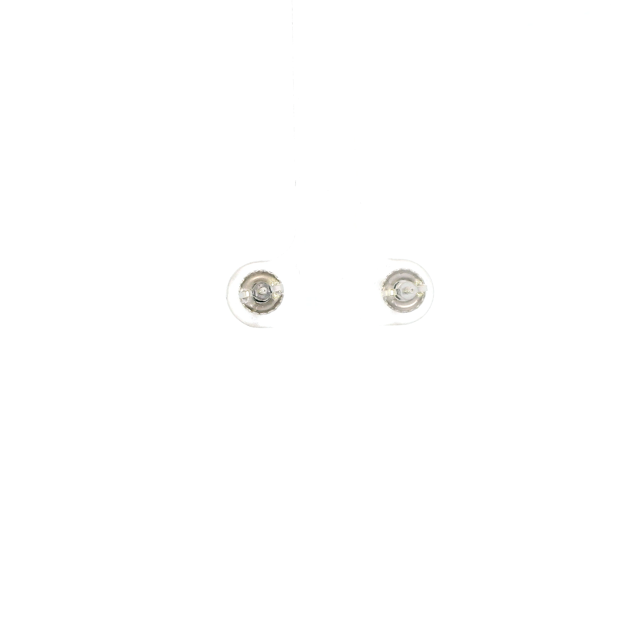 14K White Gold Diamond Solitaire Screwback Earrings- 0.41ct