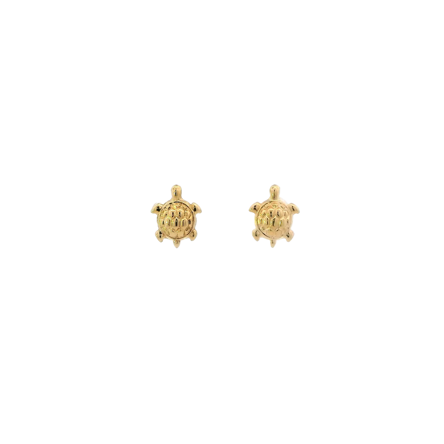 14K Yellow Gold Turtle Stud Earrings