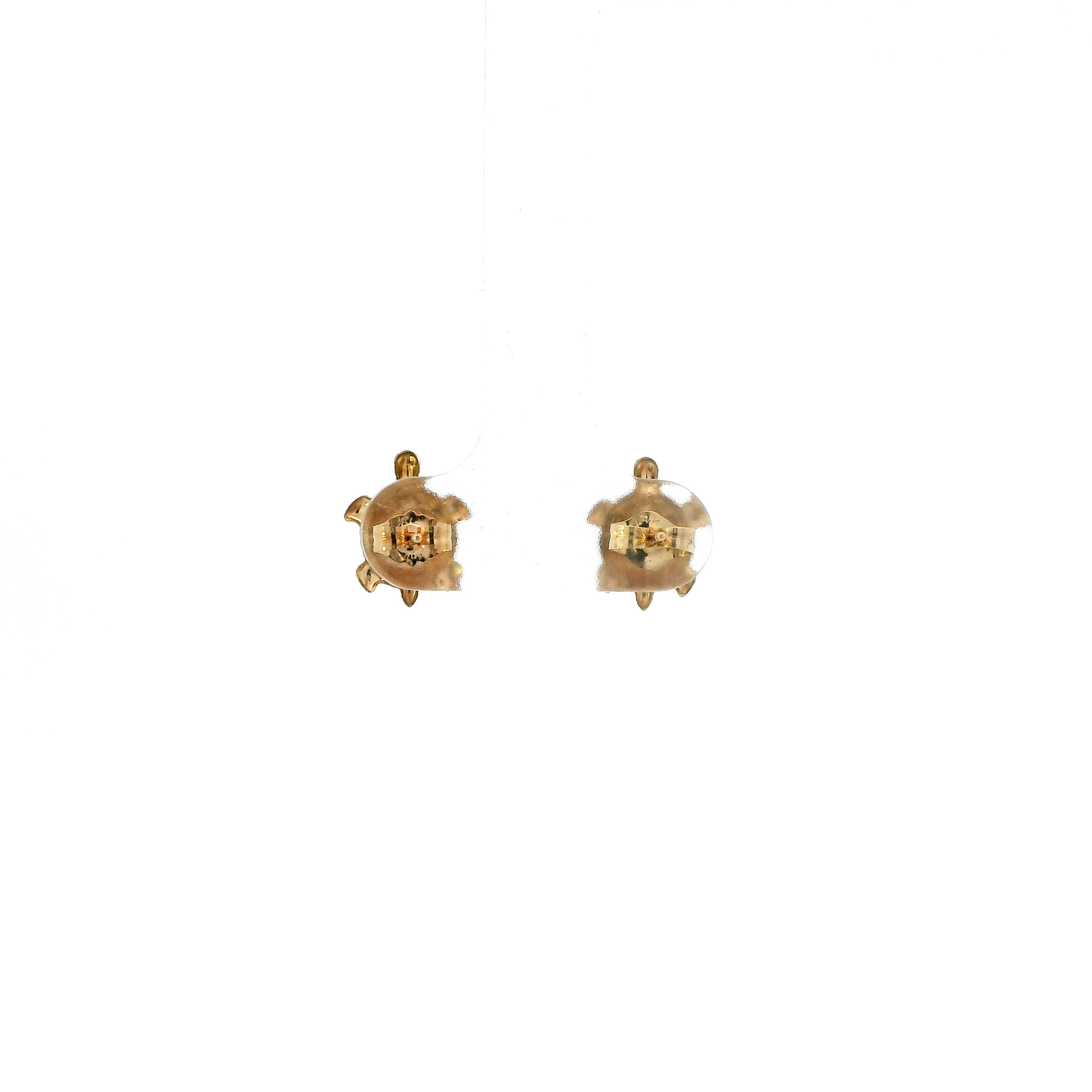 14K Yellow Gold Turtle Stud Earrings