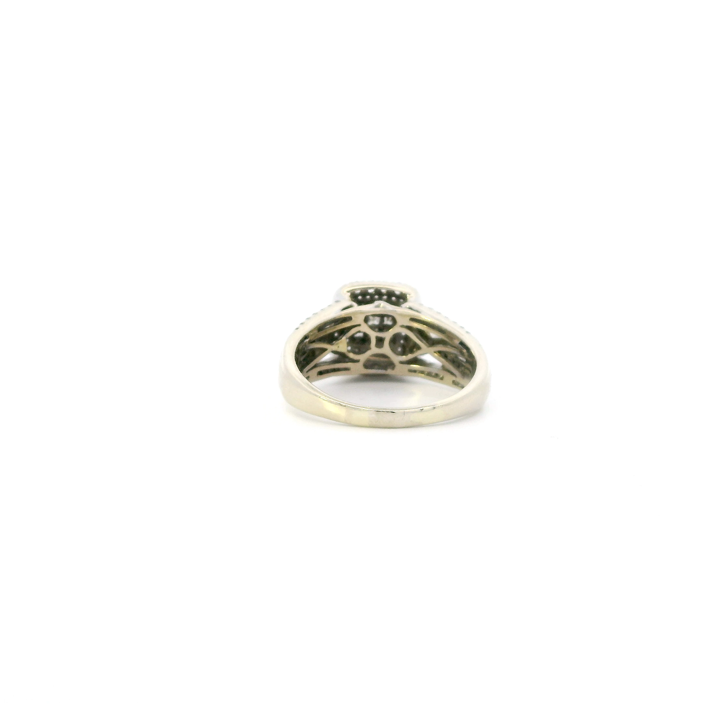 14K White Gold Square Diamond Womens Ring - 0.80ct