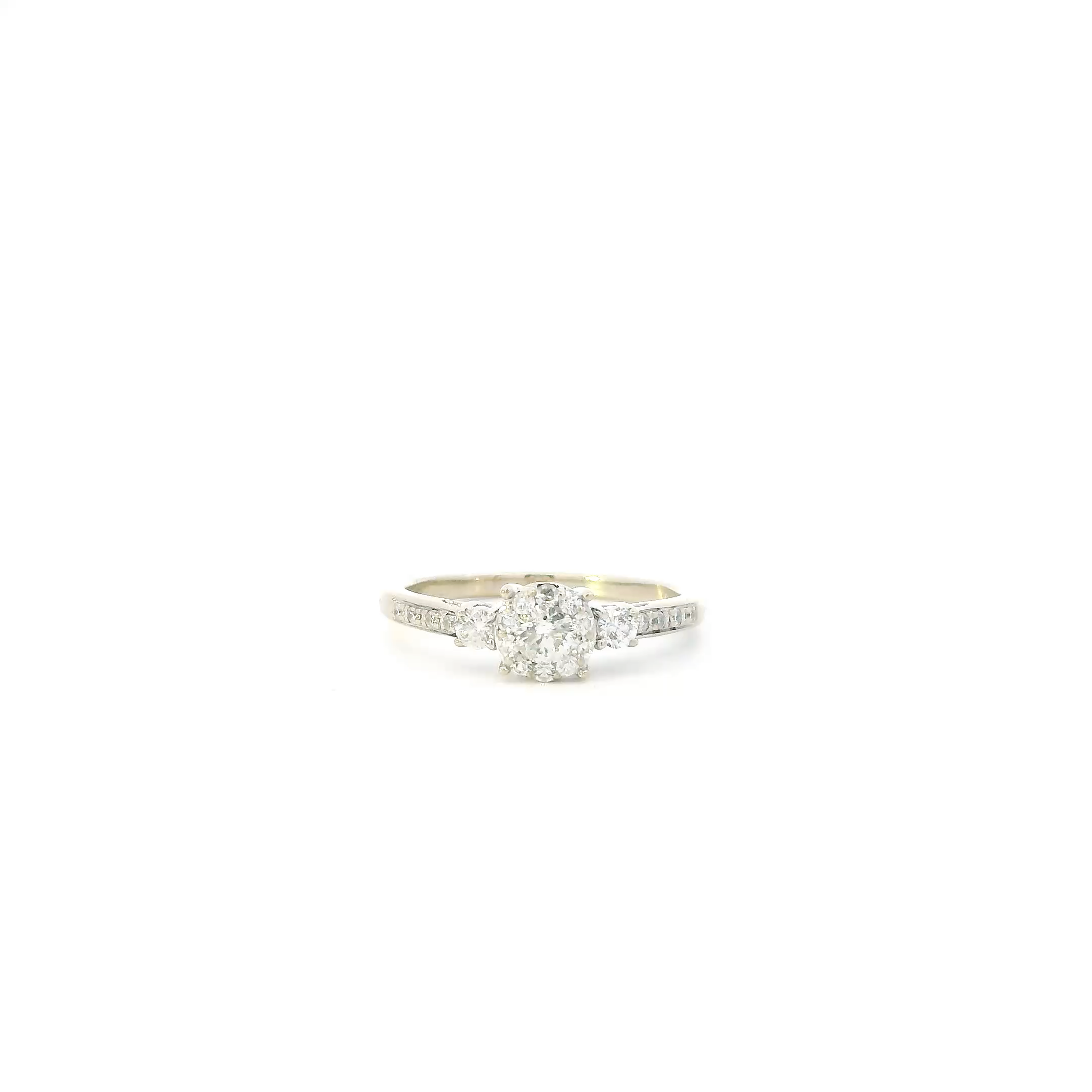 14K White Gold Diamond Womens Ring - 0.46ct
