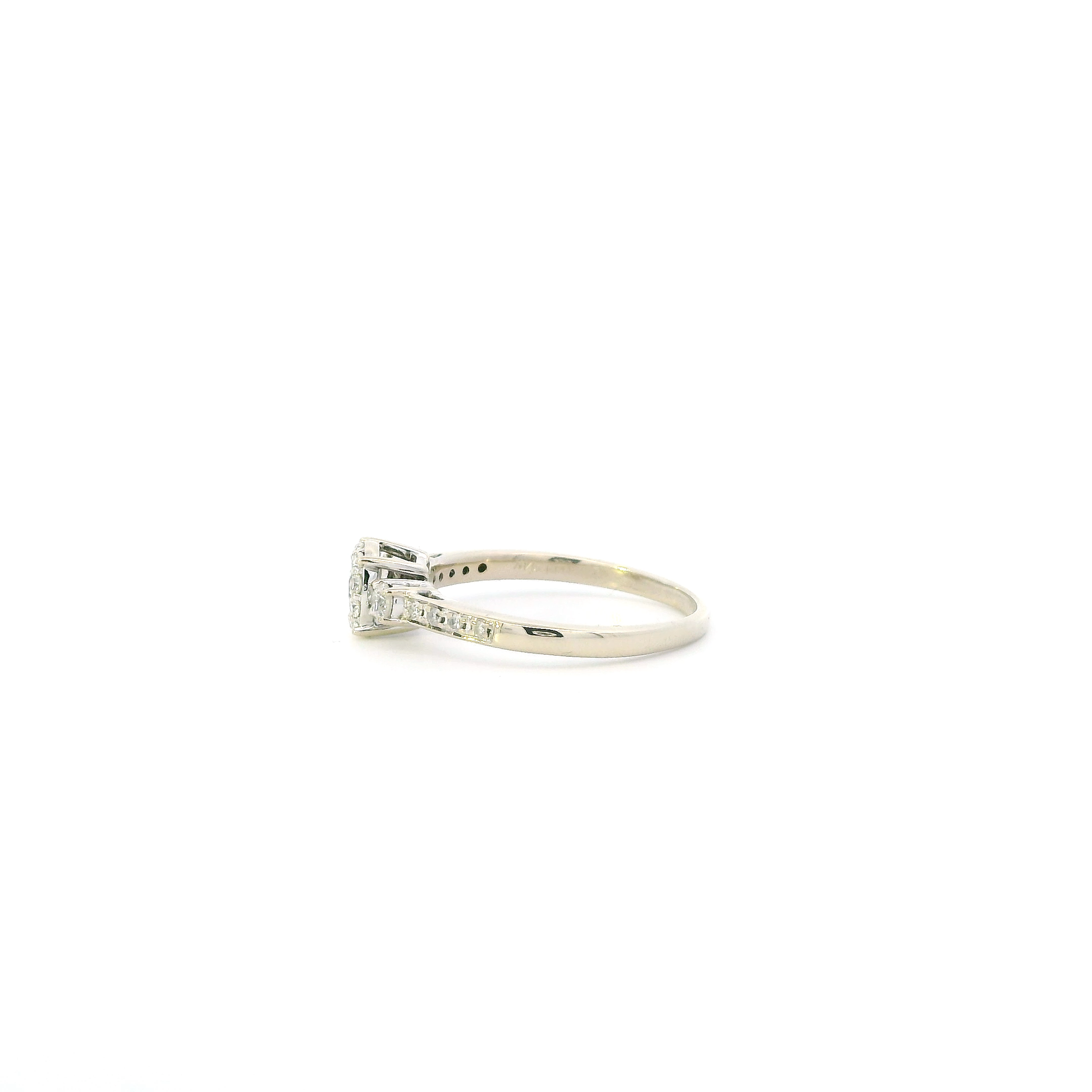 14K White Gold Diamond Womens Ring - 0.46ct