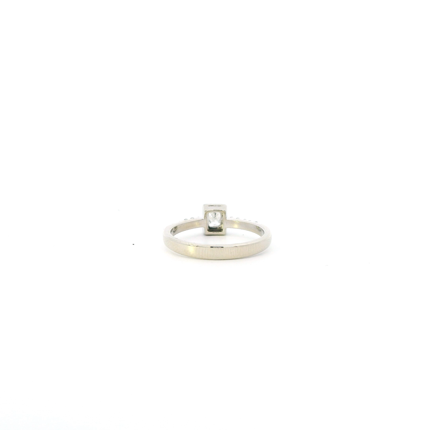 14K White Gold Square Mod Diamond Womens Ring - 0.32ct