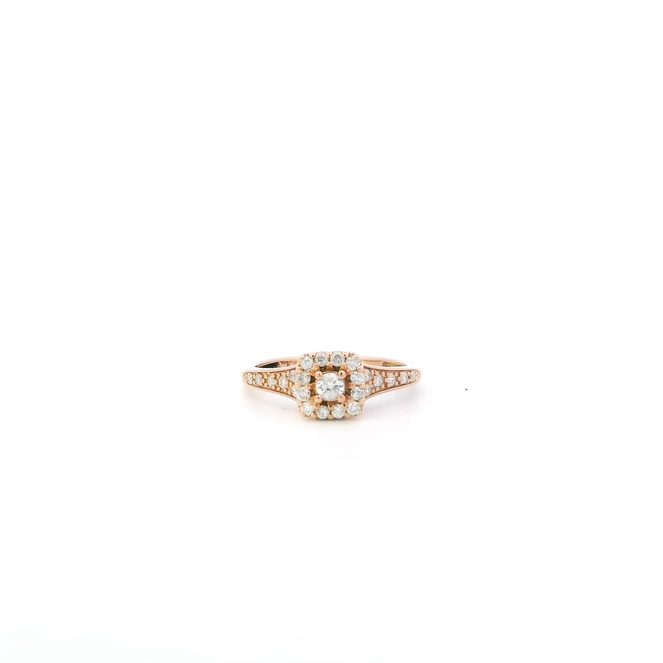 14K Rose Gold Diamond Womens Ring - 0.32ct