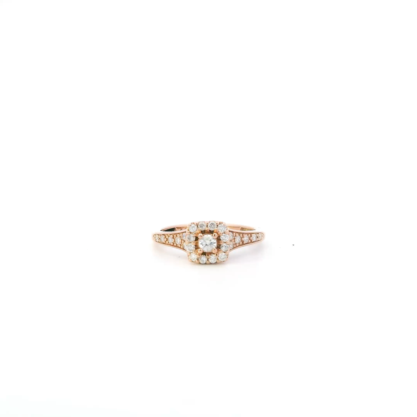 14K Rose Gold Diamond Womens Ring - 0.32ct