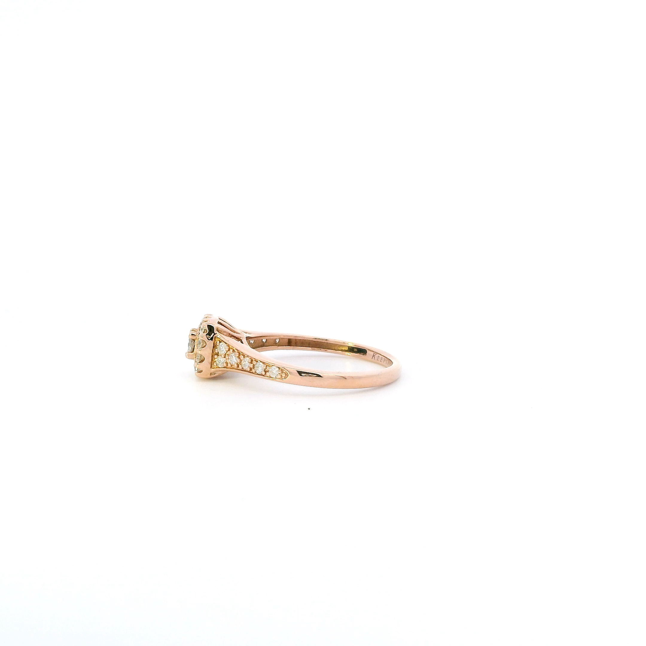 14K Rose Gold Diamond Womens Ring - 0.32ct