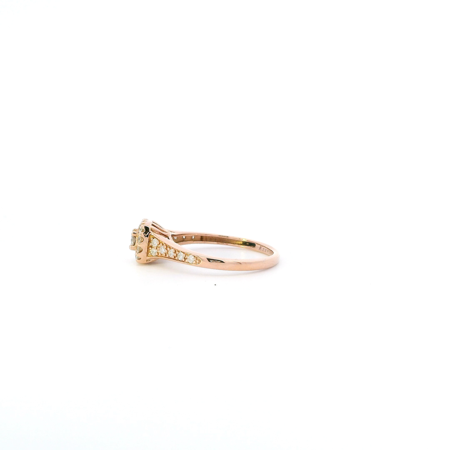14K Rose Gold Diamond Womens Ring - 0.32ct