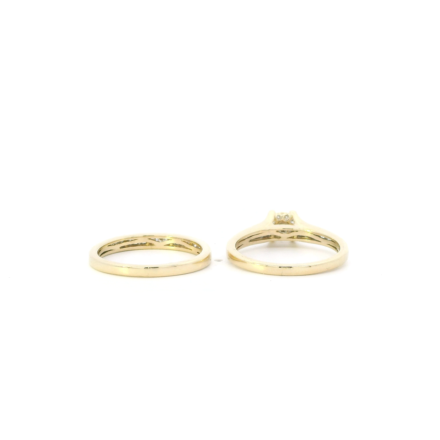14K Yellow Gold Diamond Womens Engagement & Wedding Ring Set - 0.71ct