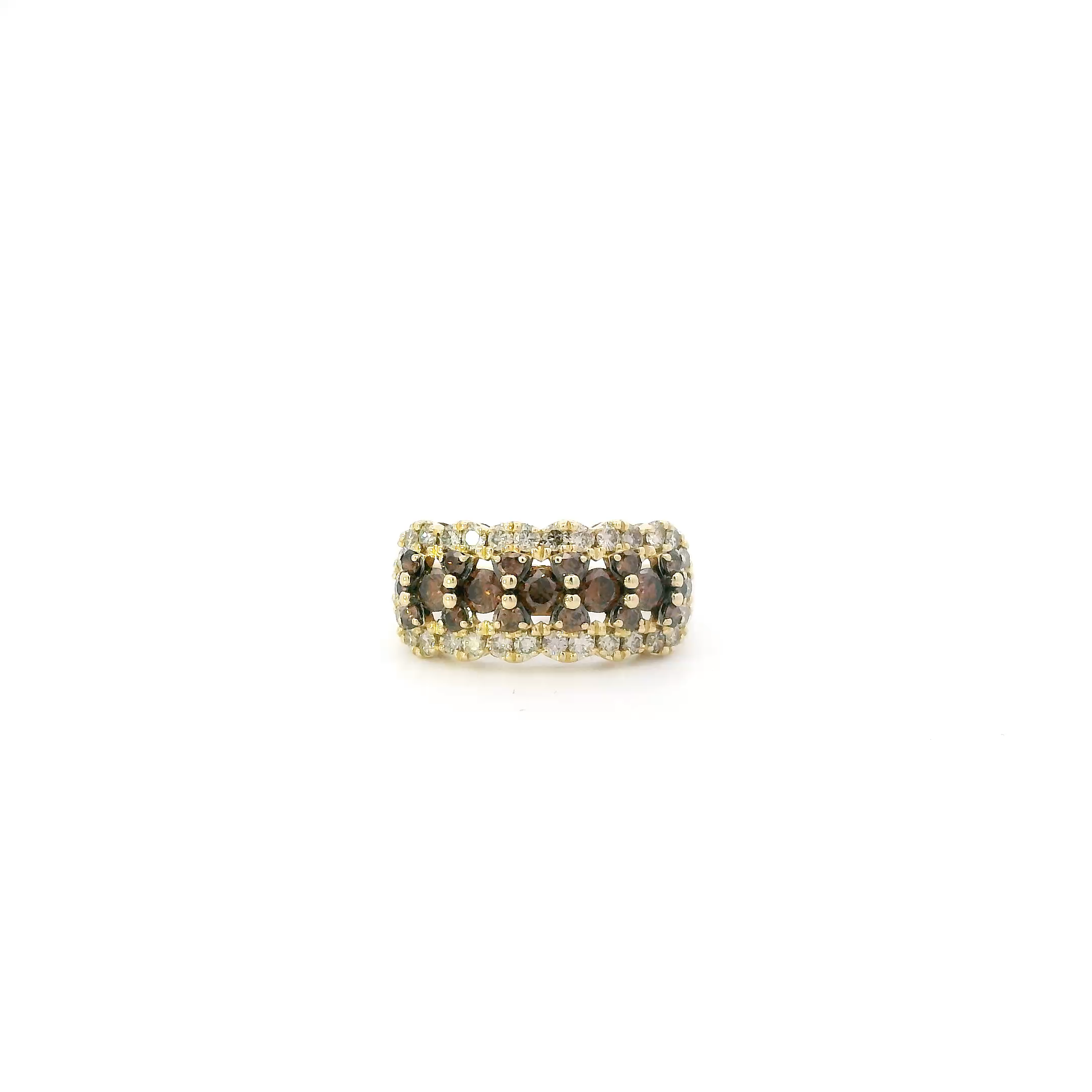 14K Yellow Gold Diamond Le Vian Chocolate Waterfall Womens Ring - 1.15ct
