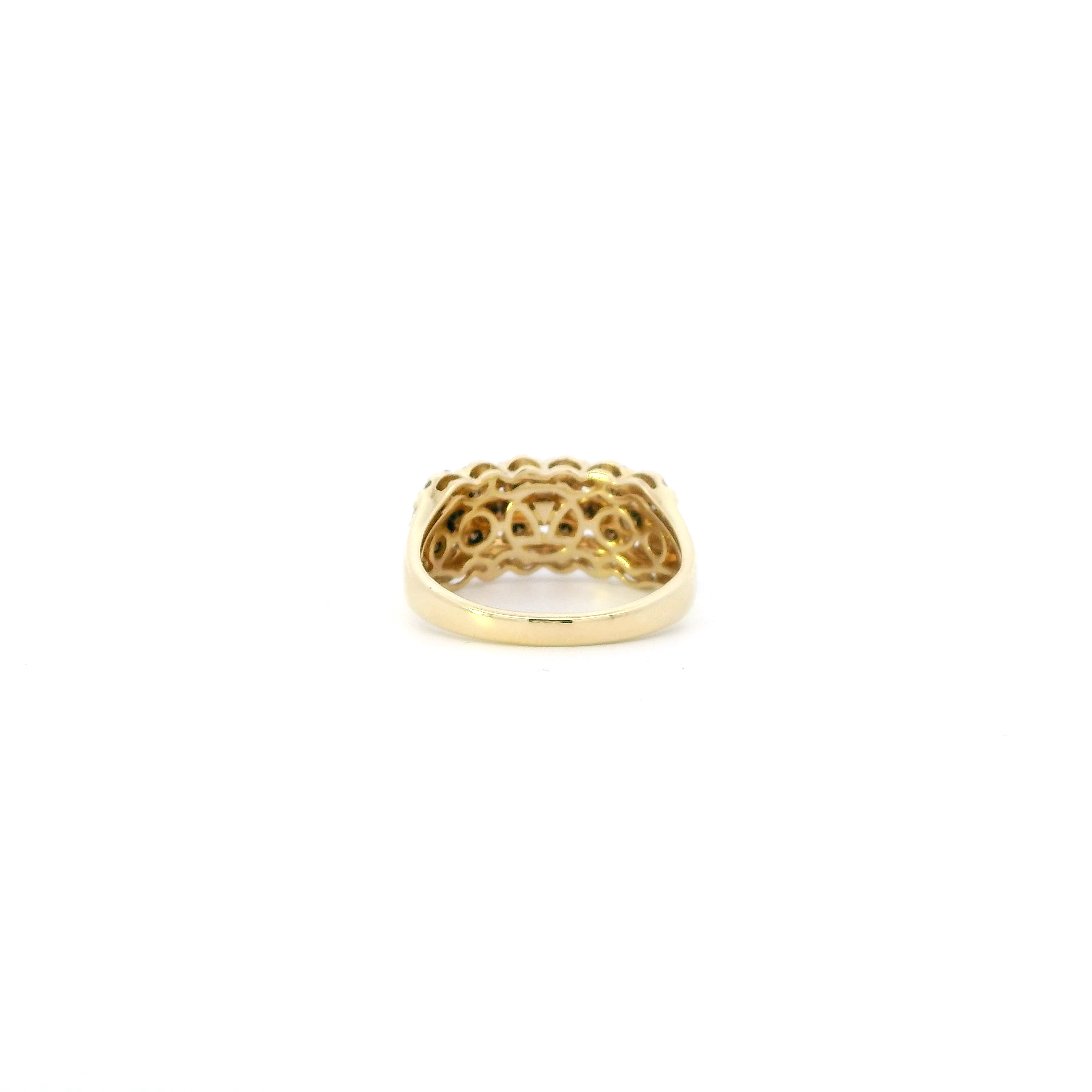 14K Yellow Gold Diamond Le Vian Chocolate Waterfall Womens Ring - 1.15ct