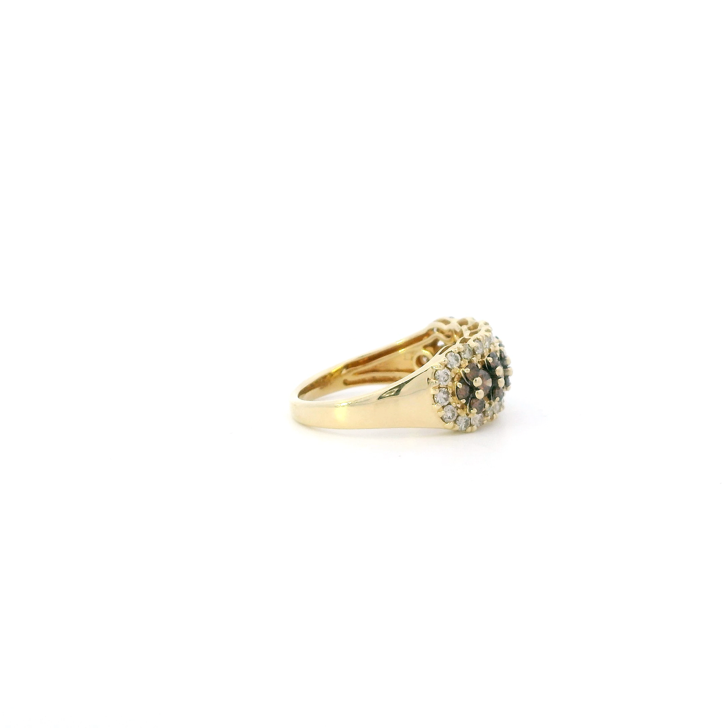 14K Yellow Gold Diamond Le Vian Chocolate Waterfall Womens Ring - 1.15ct