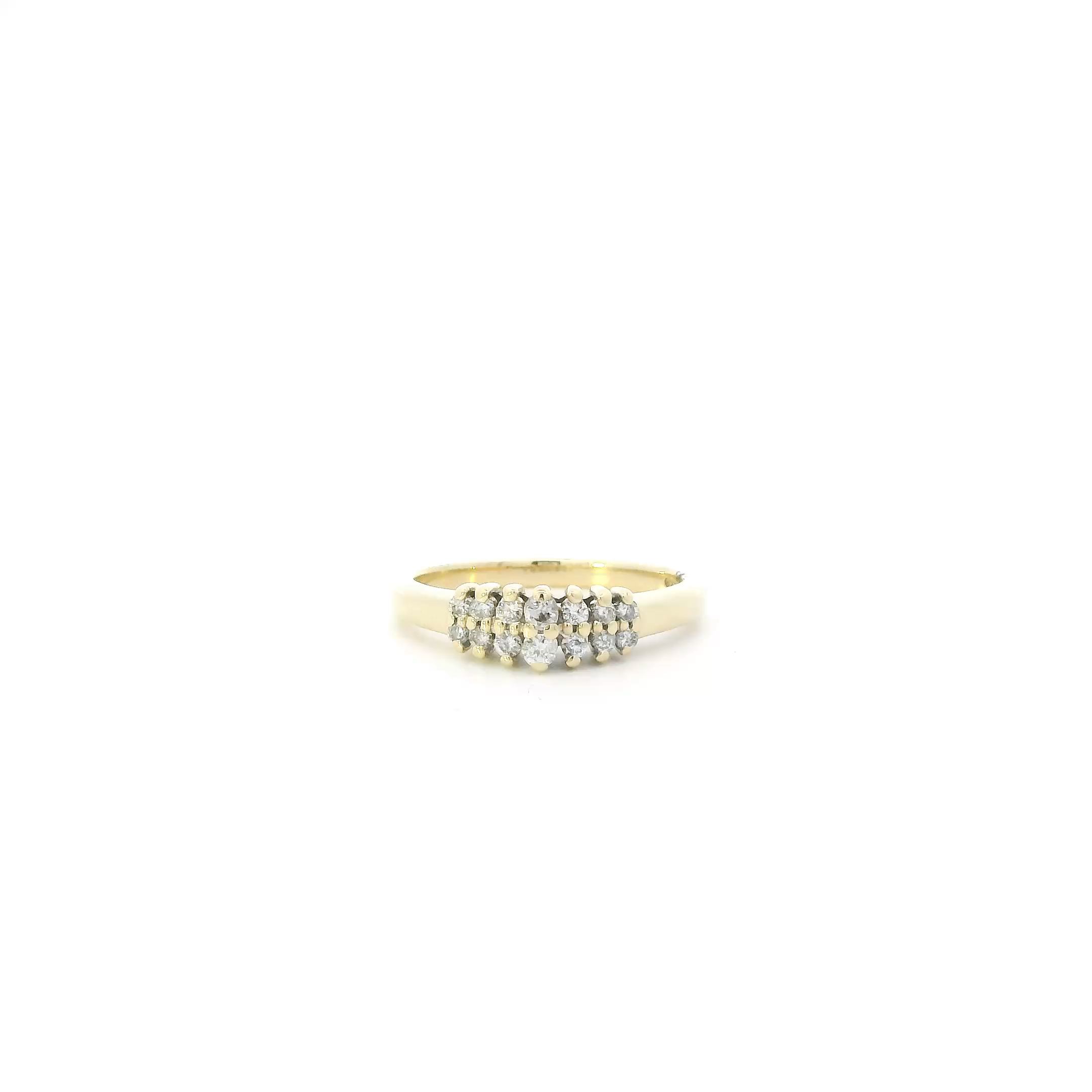 14K Yellow Gold Diamond Womens Ring - 0.24ct
