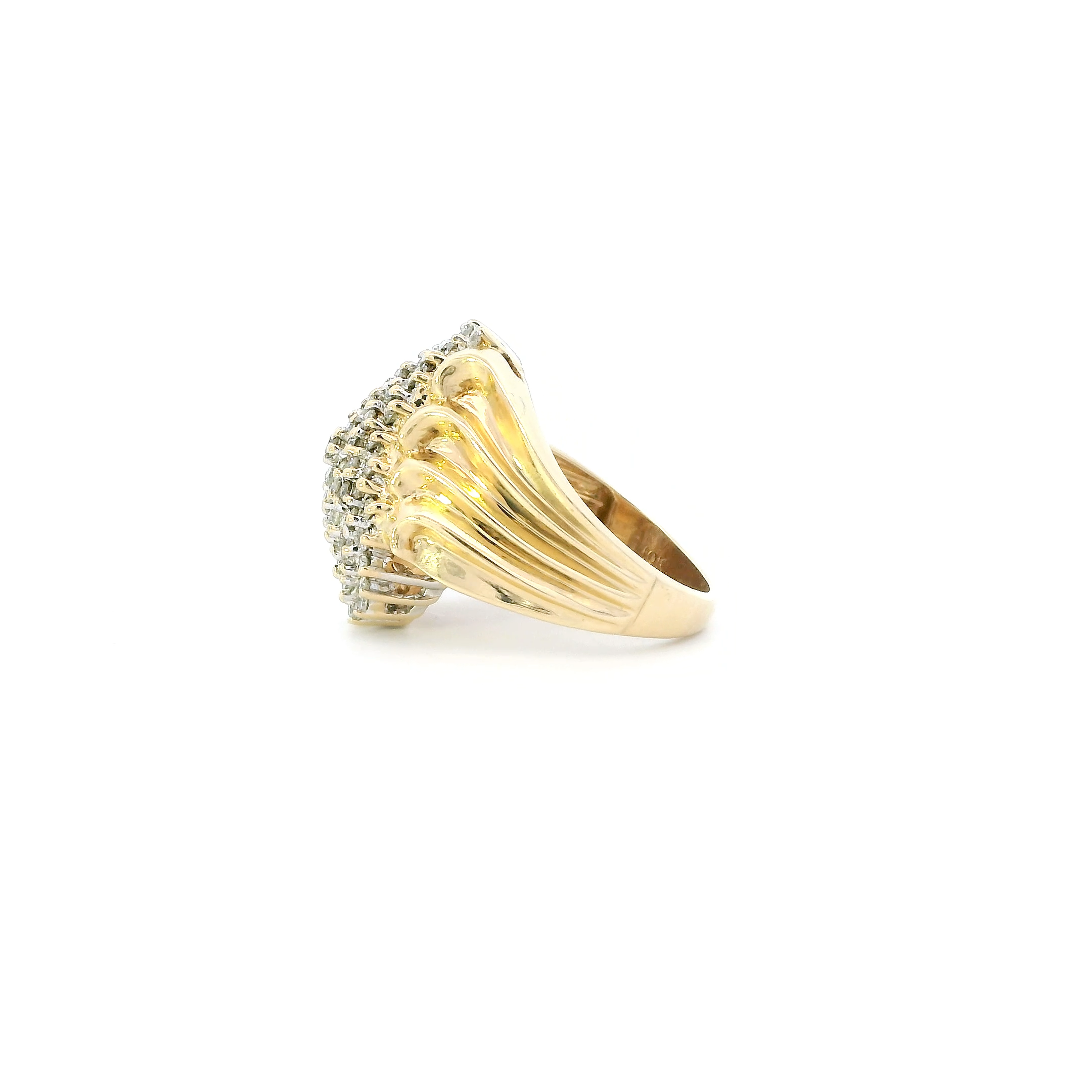 10K Yellow Gold Diamond Womens Ring - 0.82ct