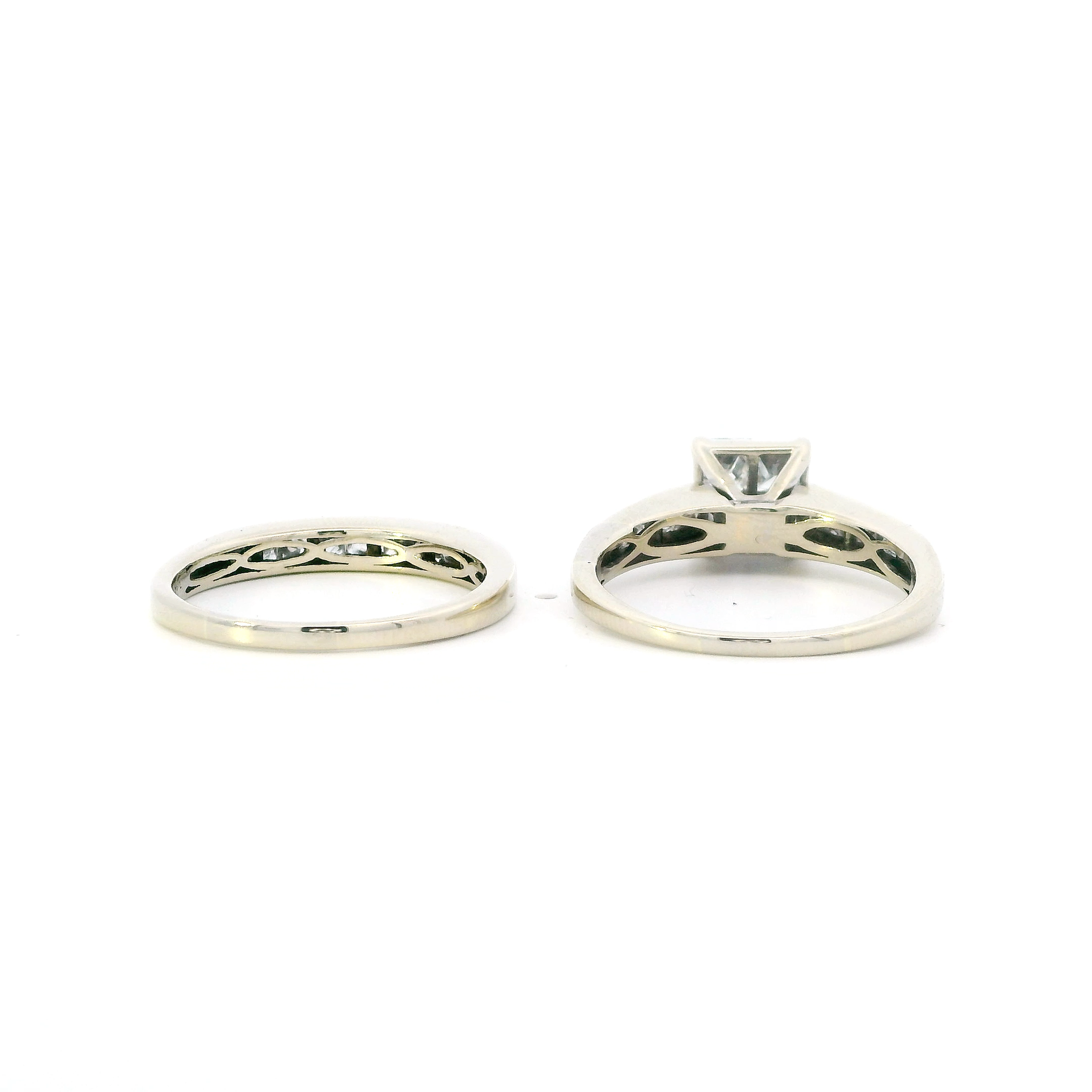 14K White Gold Diamond Womens engagement & Wedding Ring Set - 2.80ct