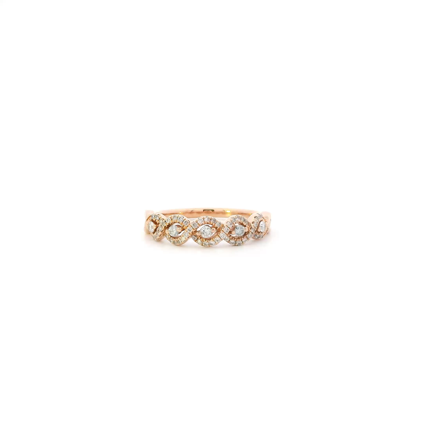 14K Rose Gold Diamond Womens Ring - 0.25ct