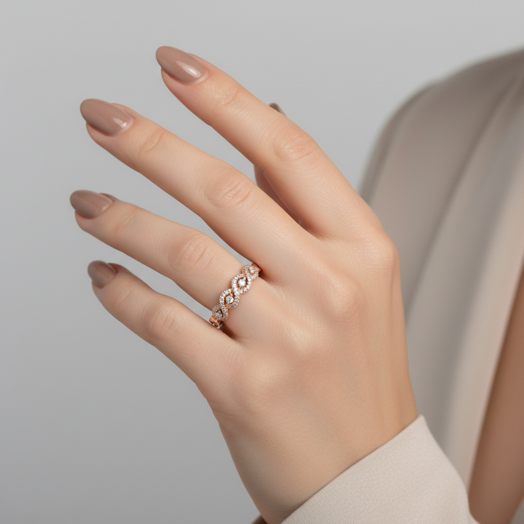 14K Rose Gold Diamond Womens Ring - 0.25ct