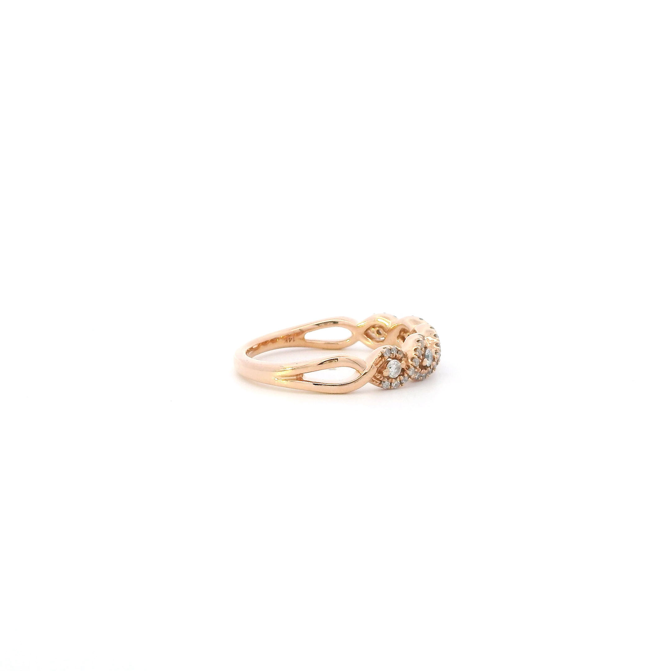 14K Rose Gold Diamond Womens Ring - 0.25ct