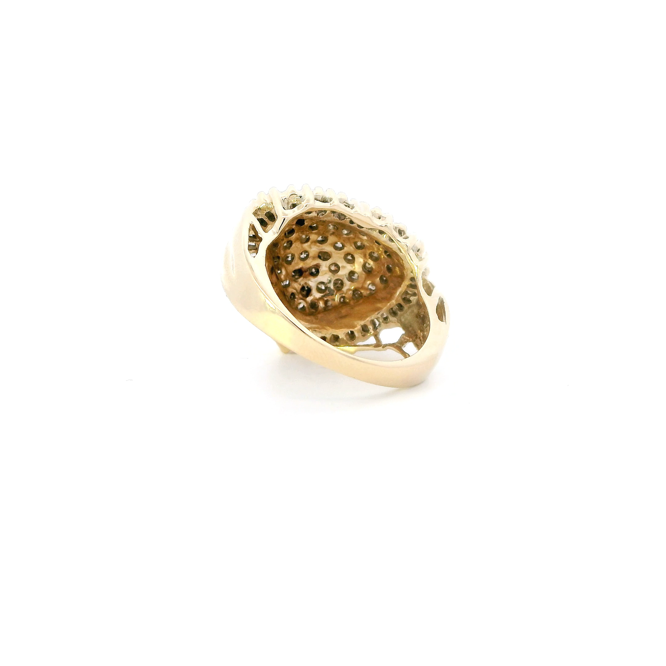 10K Yellow Gold Diamond Heart Womens Ring - 1.45ct